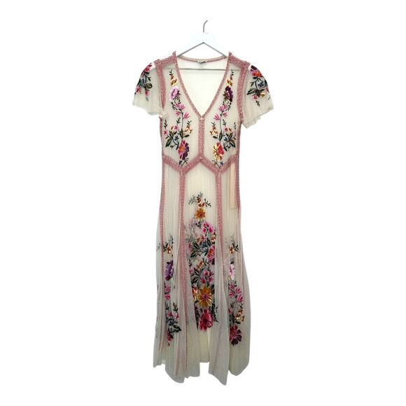 Sundance Dresses & Skirts - Sundance Cream Garden Soirée Embroidered Dress Maxi Dress Size SP